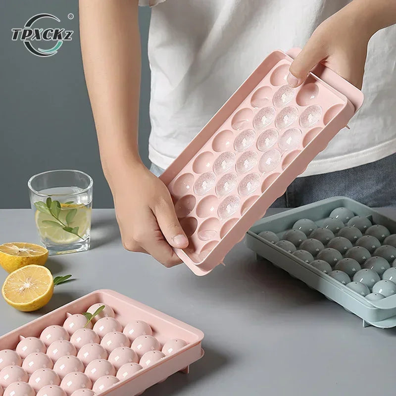 3D Round Ice Cube Tray With Lid Plastic Diamond Spherical Style Ice Mold DIY Mould Ice Ball Maker Kitchen Tools ice cube mold Peaceful Pleasures Health and Wellness