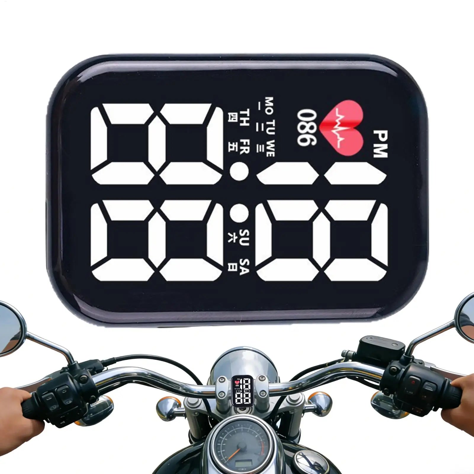 Stick On Waterproof Car Clock LED Small Digital Clock For Dashboard Motorcycle Boat Bike Truck SUV RV Dashboard Peaceful Pleasures Health and Wellness
