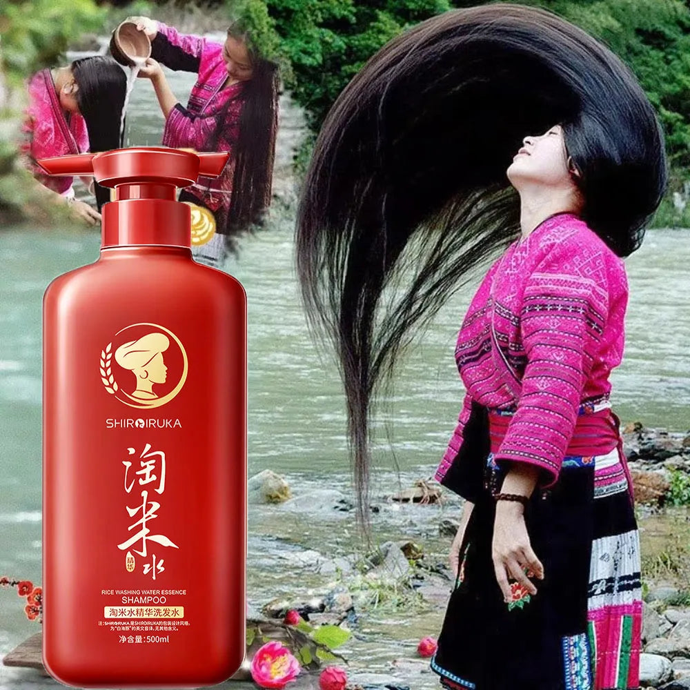 500ml Wash Rice Water Hair Shampoo Anti Dandruff Shampoo Professional Hair Care Clean Scalp and Improve Scalp Environment Peaceful Pleasures Health and Wellness