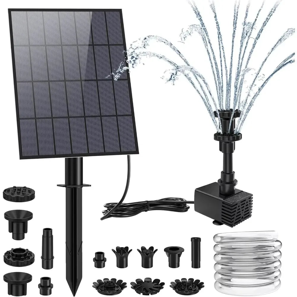Solar Fountain Pump 3.5W – 16 Nozzles for Garden & Bird Bath