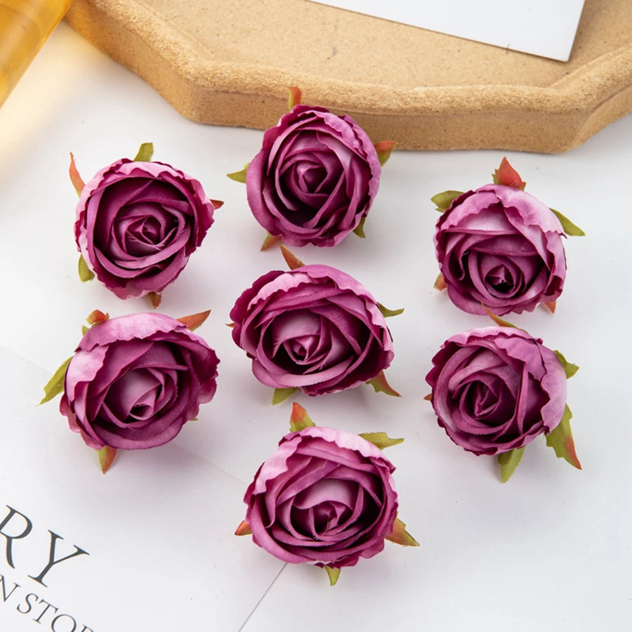 Artificial Silk Rose Heads 10/20 Pcs | Wedding & Home Decor