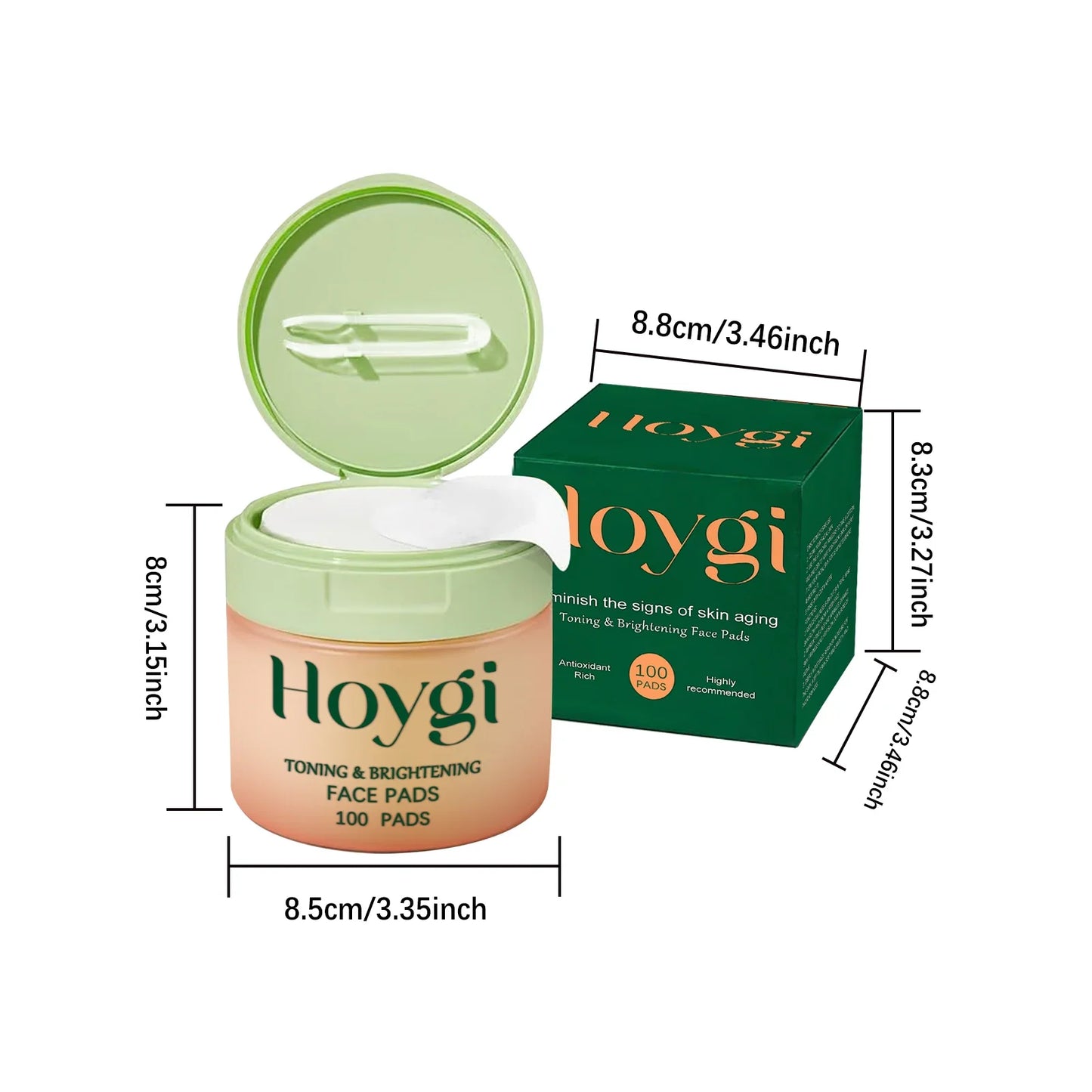Hoygi Centella Asiatica Face Pads – Moisturizing, 100 Pcs