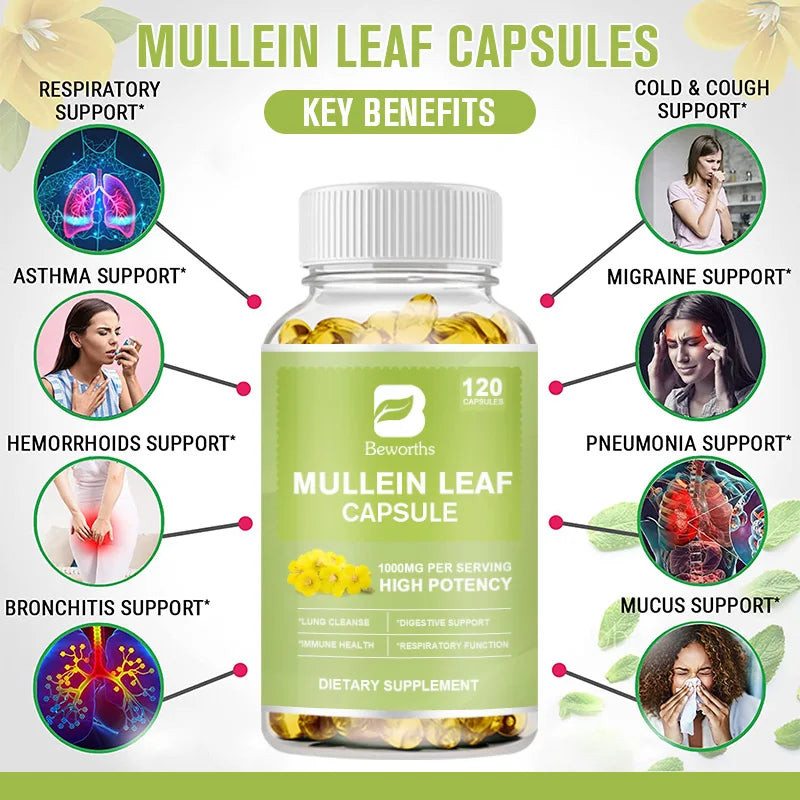 Mullein Leaf Capsules – Lung, Respiratory & Immune Support Peaceful Pleasures Health and Wellness