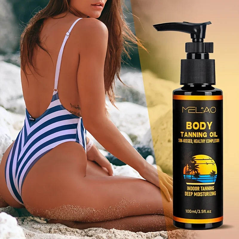 MELAO Tanning Oil & Self-Tanner – Deep Tan + Moisturizing