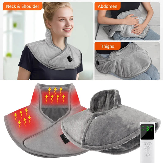Neck and Shoulder Heating Pad Electric Hot Compress Shawl Back Wrap Home Office Abdomen Menstrual Warming Soft Mat Peaceful Pleasures Health and Wellness