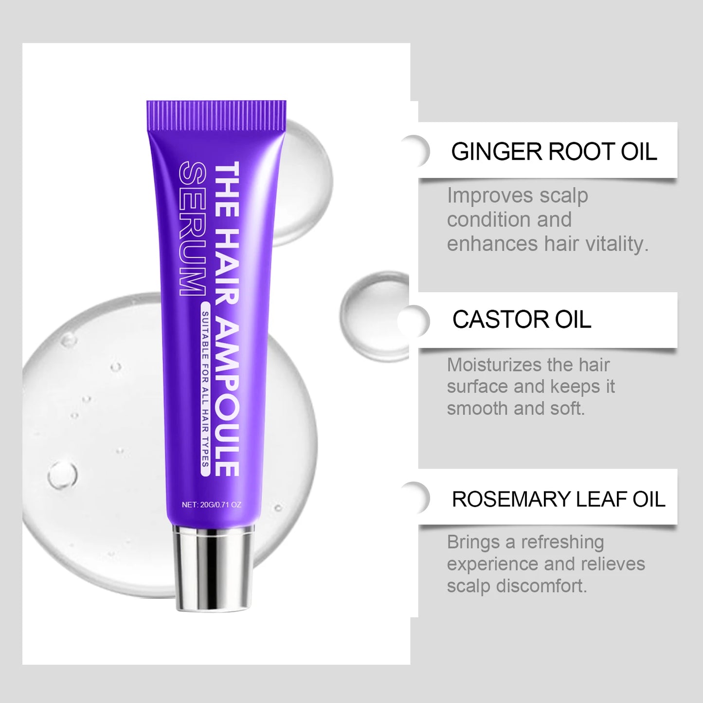 Jaysuing Hair Growth Scalp Serum – Glycerin & Vitamin E, 20g