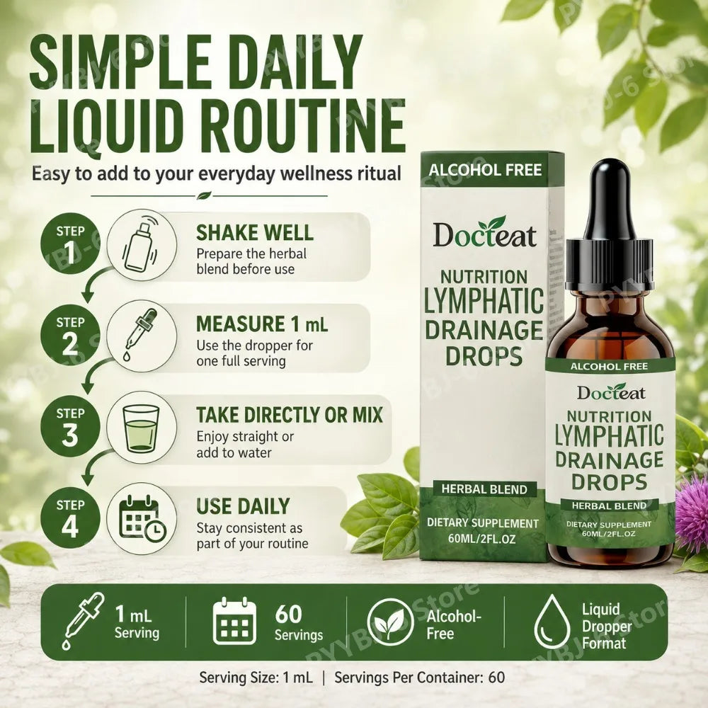 Docteat Lymphatic Drops 60ml | Vitamin B12, Zinc & Dandelion Root