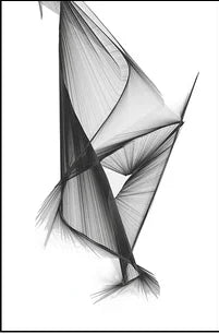 Abstract Geometric Black & White Wavy Canvas Wall Art Print
