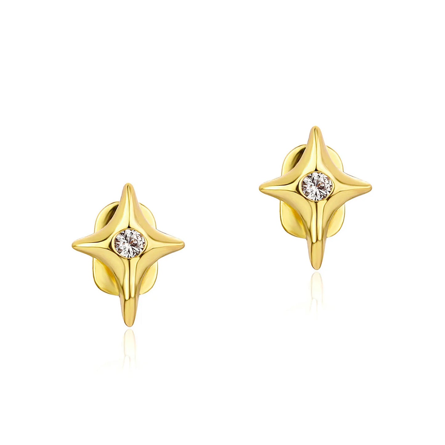 1Pcs Single Teeth Grills with Four-pointed Star Shiny Rhinestones Tooth Grillz Cap Body Jewelry for Stage Perfomance Accessory Peaceful Pleasures Health and Wellness Gold
