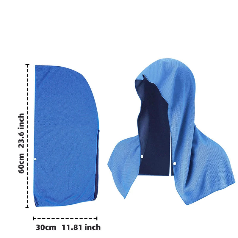 Outdoor Sports Sun Protection and Cooling Towel Gym Beach Camping U-shaped Cooling Hoodie Headscarf Quick-drying Towel Peaceful Pleasures Health and Wellness