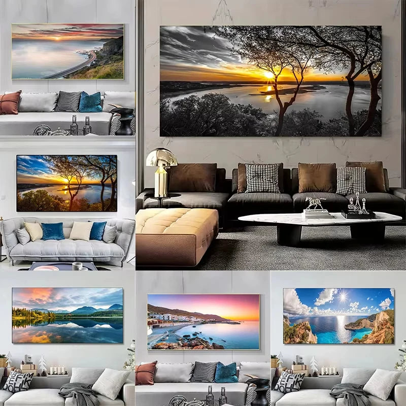 Nature Landscape Canvas Wall Art – Sunshine Forest Lake Print Landscape Canvas Print Peaceful Pleasures Health and Wellness