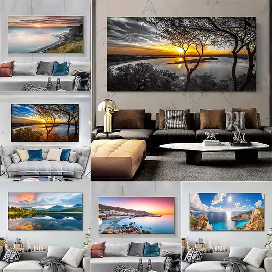 Nature Landscape Canvas Wall Art – Sunshine Forest Lake Print Landscape Canvas Print Peaceful Pleasures Health and Wellness