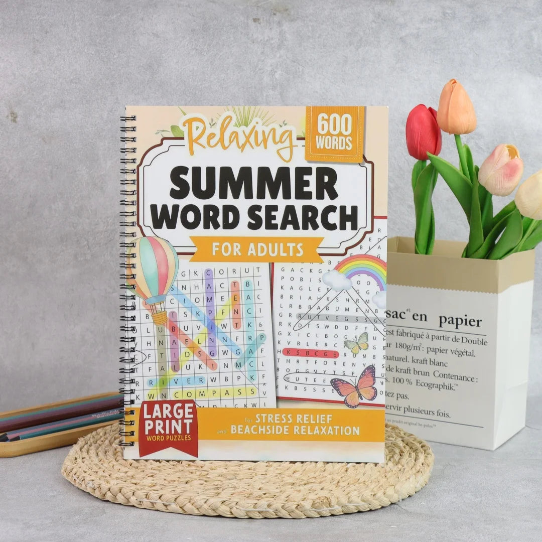 A4 Large Print Summer Word Search Book 600 Words Puzzles Adults