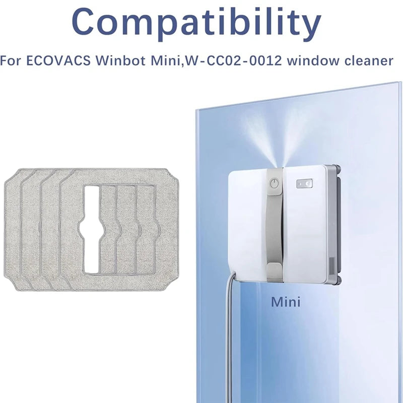 ECOVACS Winbot Mini W-CC02-0012 Washable Mop Pads 8-Pack