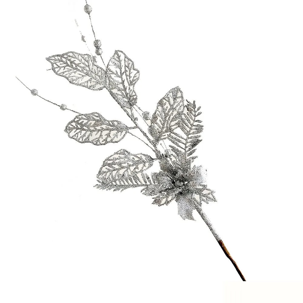 Gold Glitter Christmas Berry Branch Picks – Set of 10 Xmas Decor