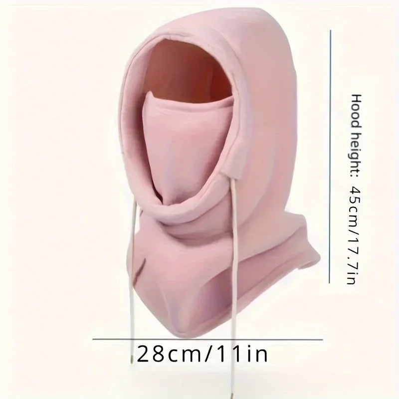Unisex Winter Balaclava Knit Hood - Windproof Mask with Drawstring, Motorcycle Riding Headgea Warm Knitted Cap Cold Weather Peaceful Pleasures Health and Wellness