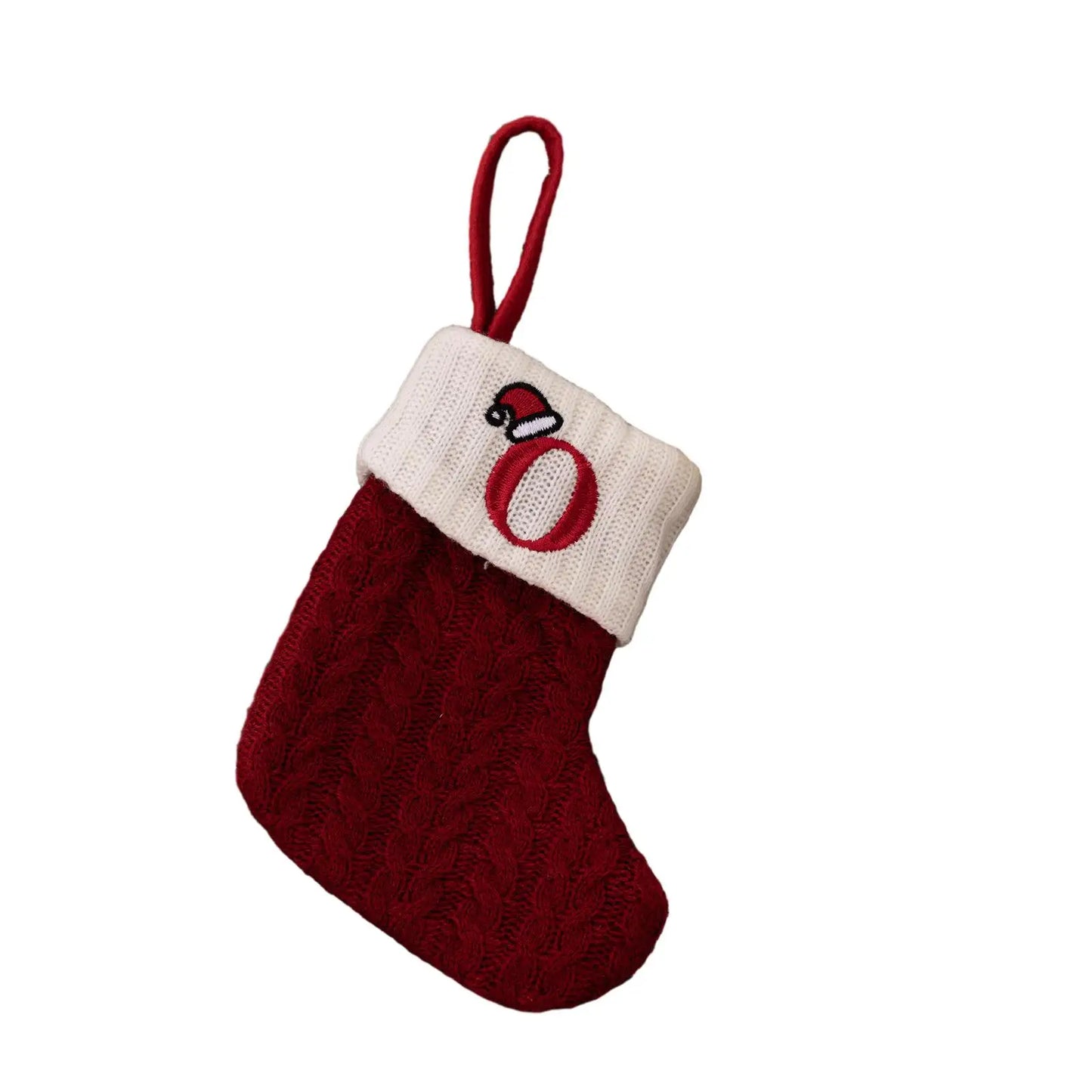 Knitted Christmas Stocking Ornament – Snowflake & Alphabet