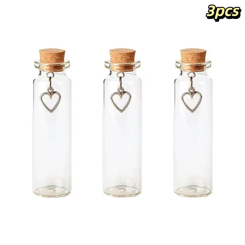 Pet Fur Keepsake Glass Bottle with Cork Stopper & Heart Charm
