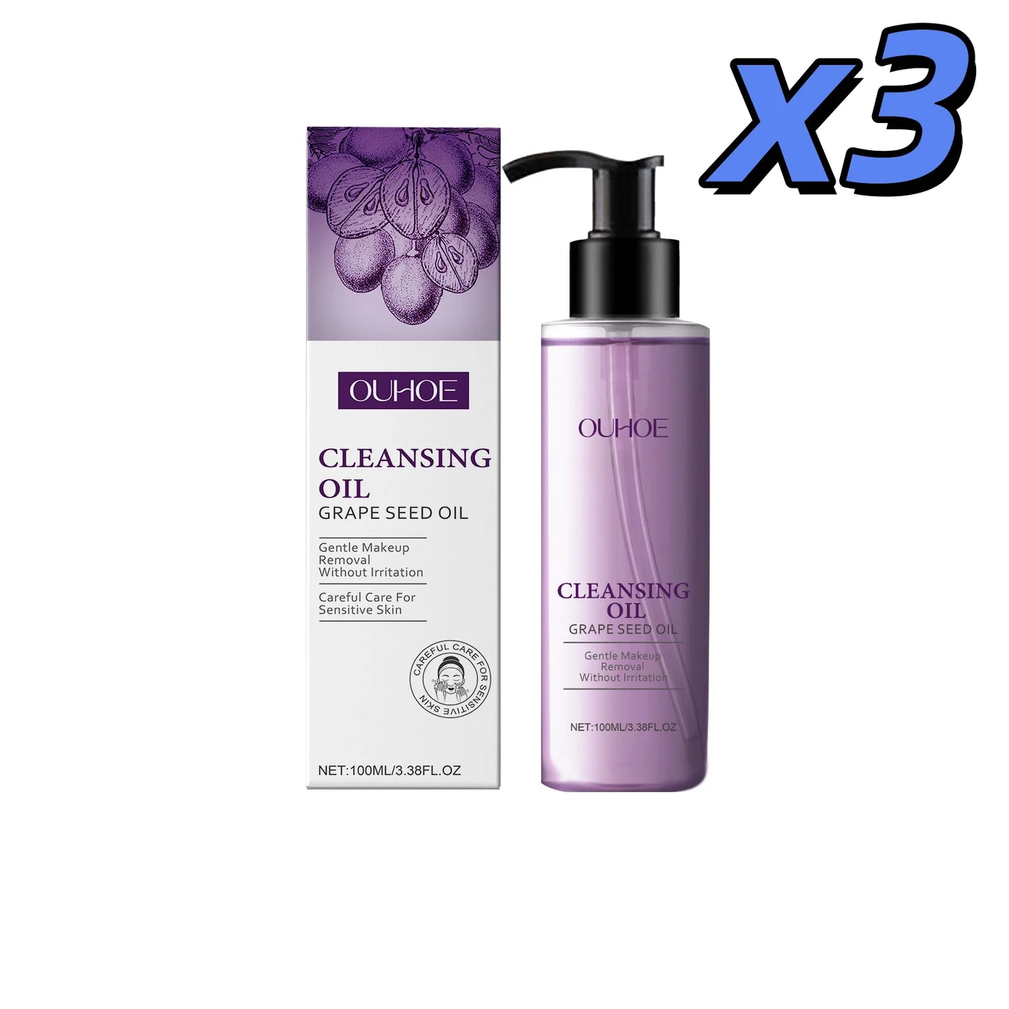 Grape Seed Cleansing Oil – Gentle Makeup Remover, 100ml