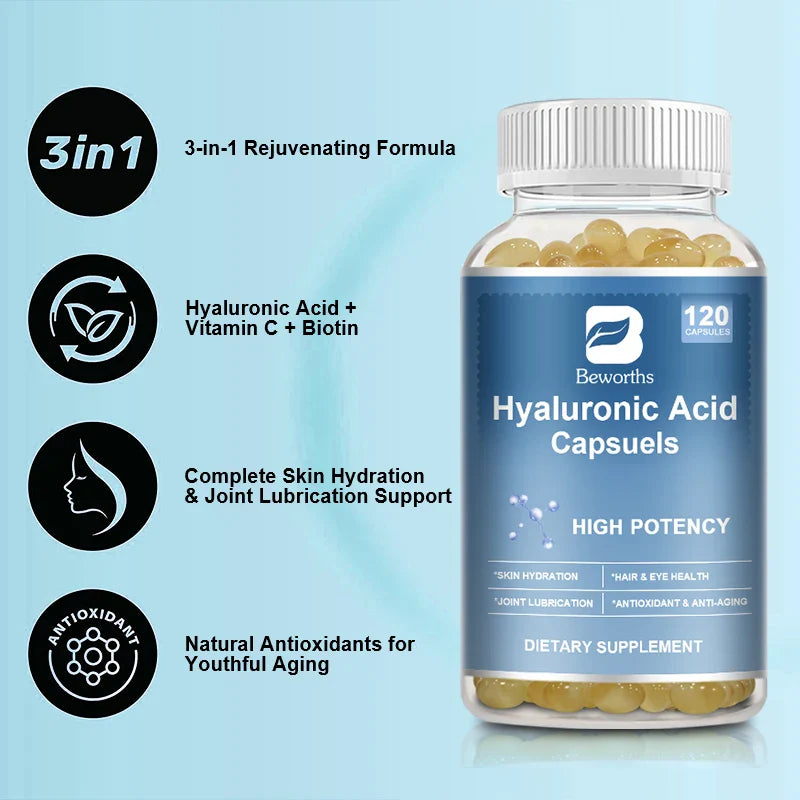 Beworths Hyaluronic Acid Capsules – Skin & Joint Support 120ct