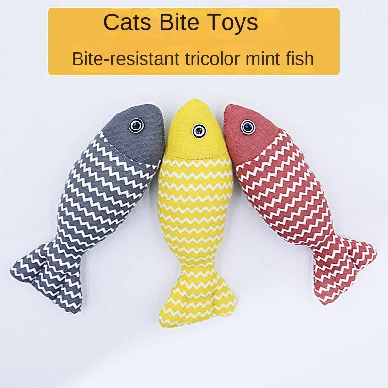 Catnip Fish Kick Toy for Cats – Chewing & Teething Plush Catnip Cat Toy Peaceful Pleasures Health and Wellness