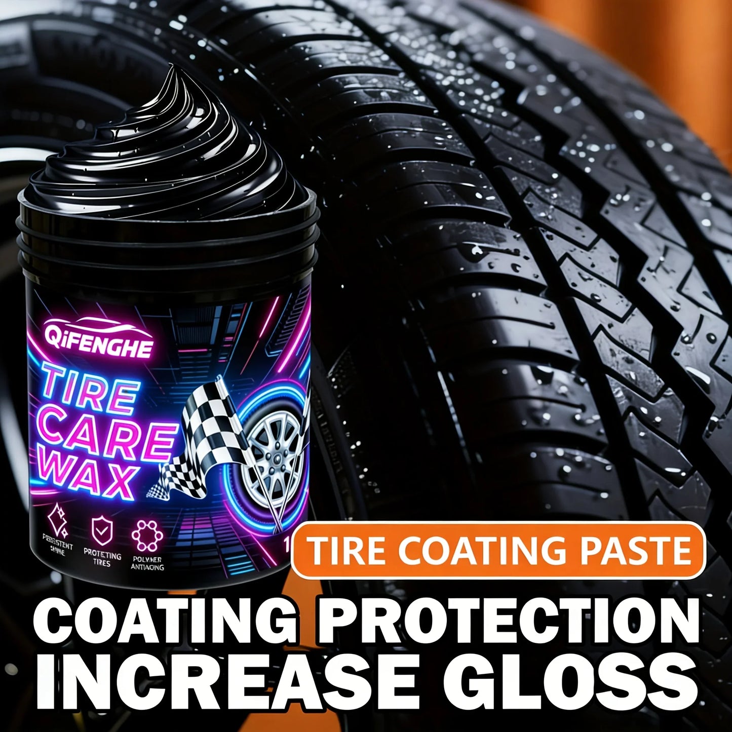 Tire Blackening Coating Paste – Shine & Protective Polish Wax