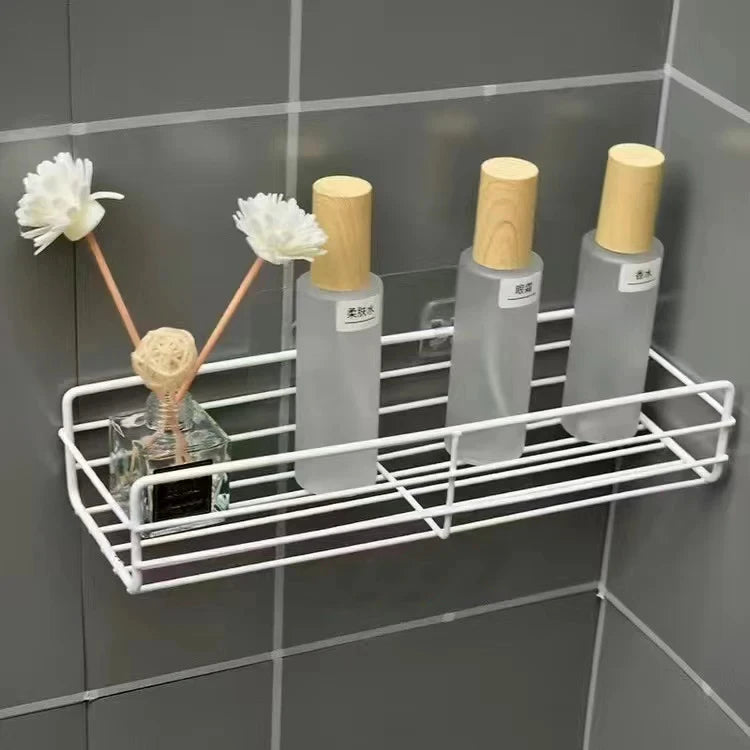 Wall Mounted Iron Corner Bathroom Shelf & Organizer Rack