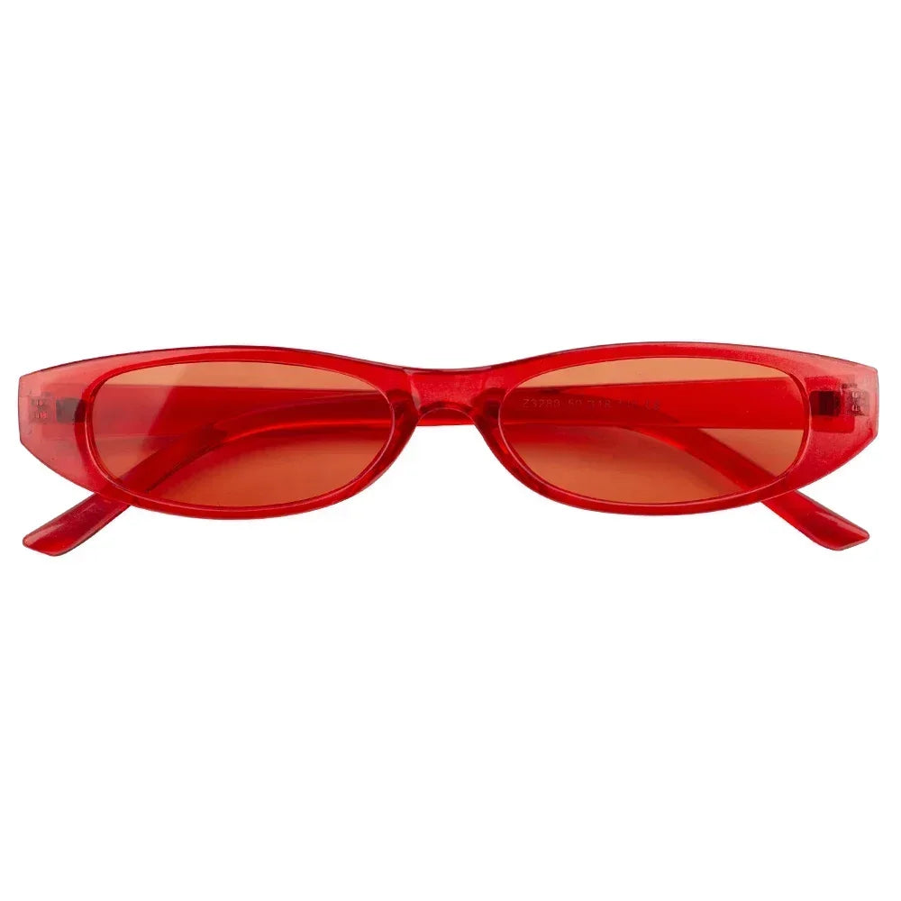 Vintage Rectangle Sunglasses Women Cat Eye Designer Ladies Small Frame Black Red Sun Glasses Brand Retro Skinny Eyewear Peaceful Pleasures Health and Wellness E