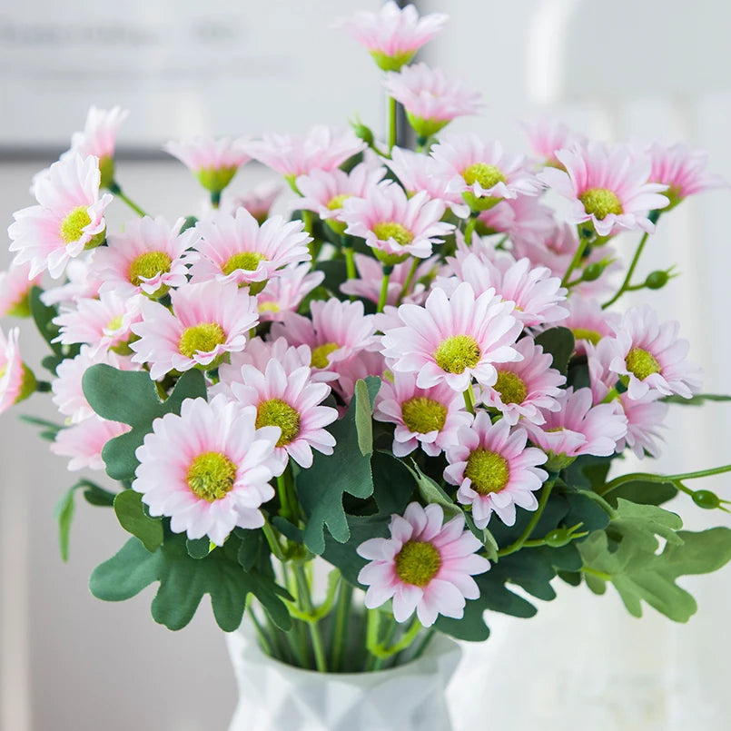 21-Head Silk Daisy Bouquet | Artificial Flowers Home & Wedding