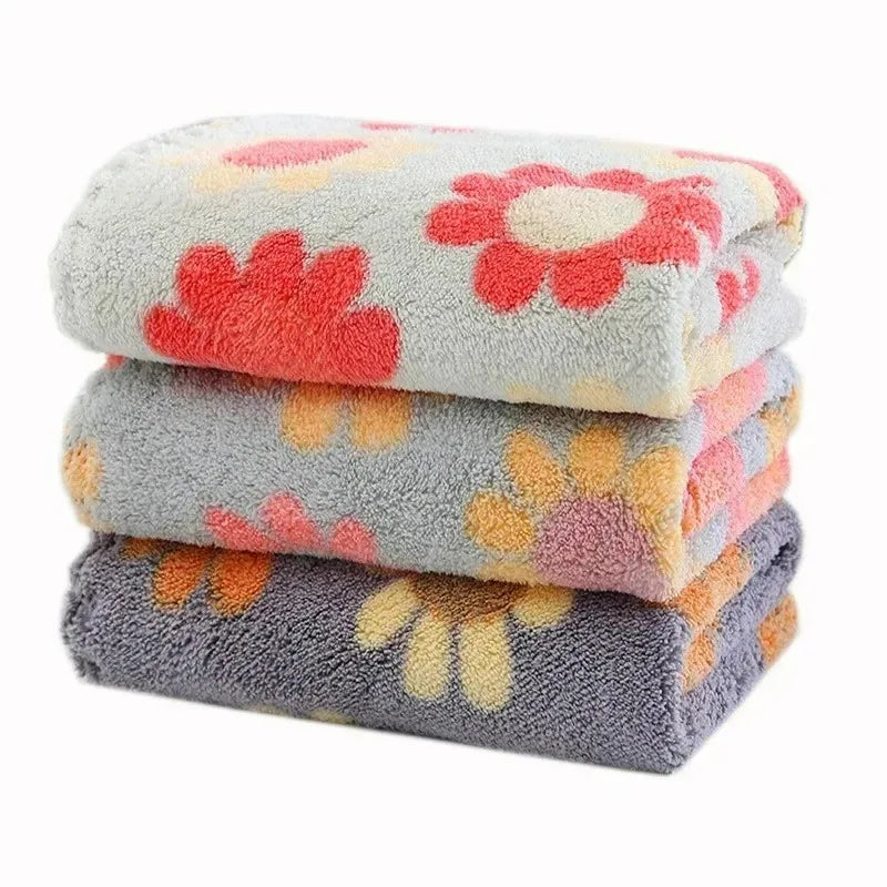 4Pcs Kitchen Cleaning Cloths Soft Absorbent Dishcloth Coral Fleece Sunflower Wiping Towel Rags Household Cleaning Cloth 30X30CM Peaceful Pleasures Health and Wellness