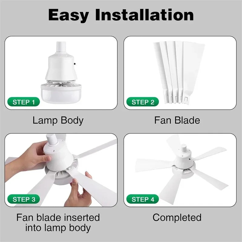 RTONTR LED Ceiling Fan Light with Remote | Modern Dimmable