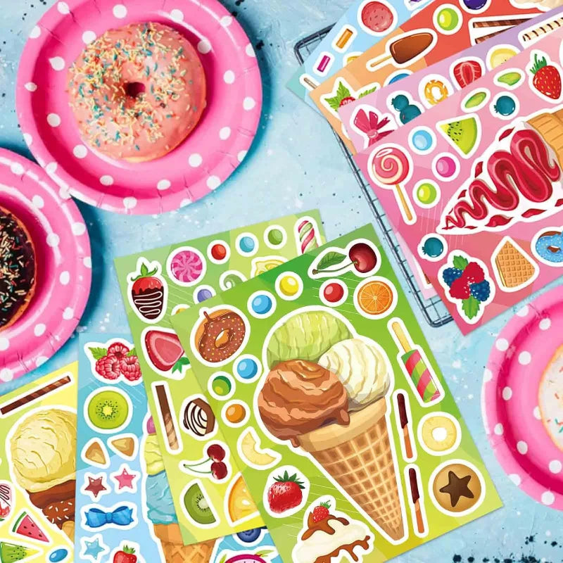 Cartoon Sweet Dessert Stickers Children DIY Toys Assembly Delicious