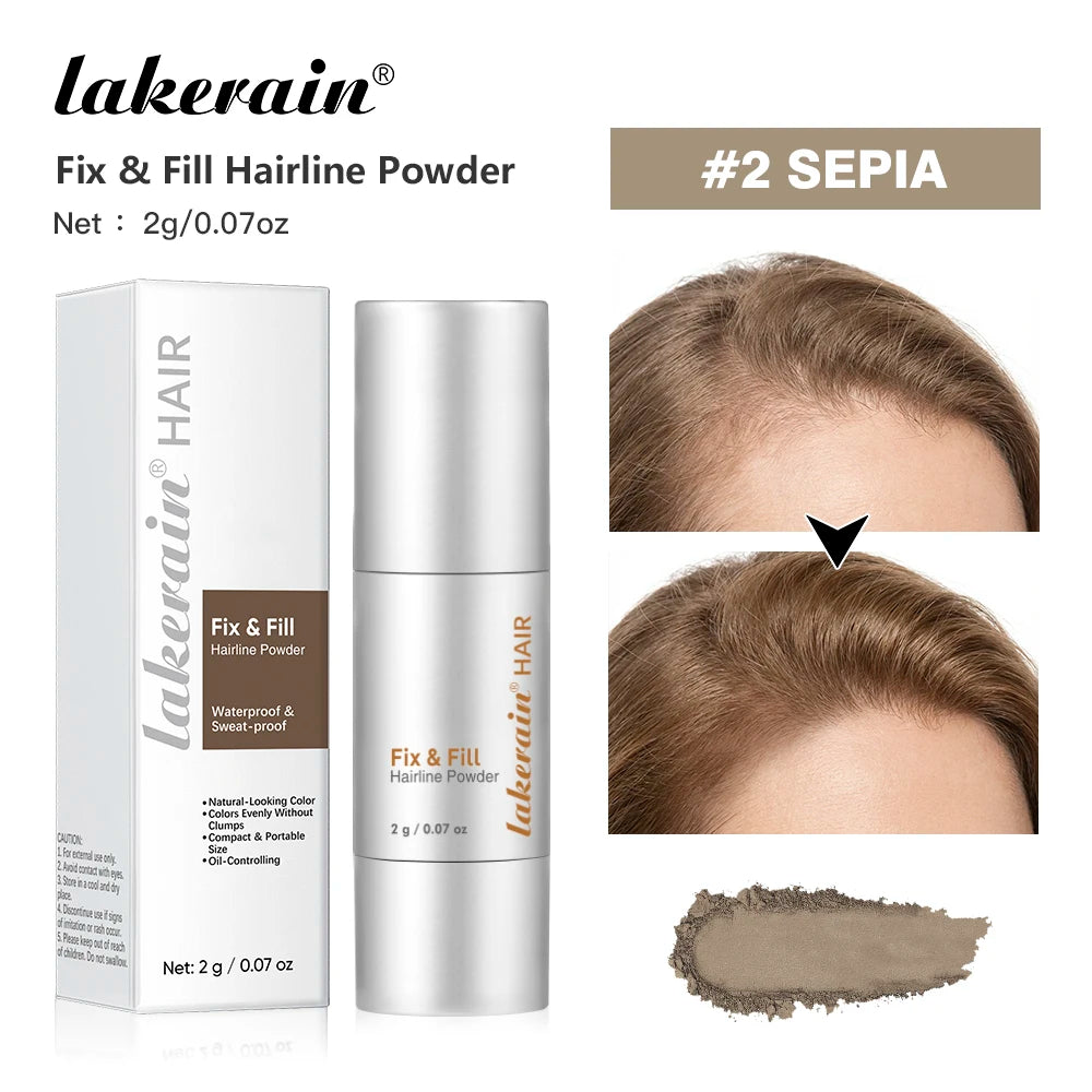 Waterproof Hairline Powder Long Lasting Shadow Filling Forehead Hair Gaps Sweat-proof Fine Powder Natural Color Hairline Makeup Peaceful Pleasures Health and Wellness 2SEPIA