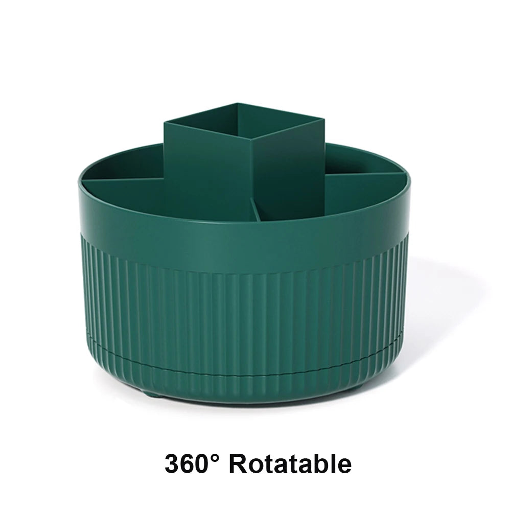 360° Rotating Makeup Organizer | 5-Slot Cosmetic Brush Holder