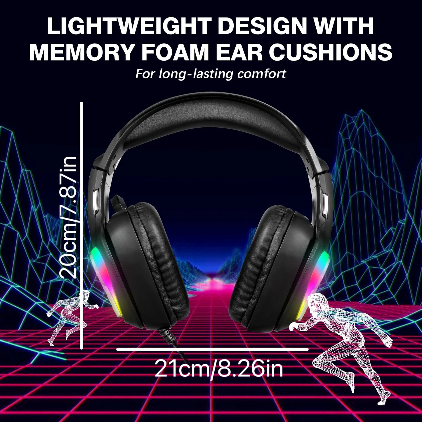 G4100 Wired Gaming Headset with RGB Light & In-line Control, Noise Cancelling Mic Over-Ear Headphones for PC Laptop Smartphones Peaceful Pleasures Health and Wellness