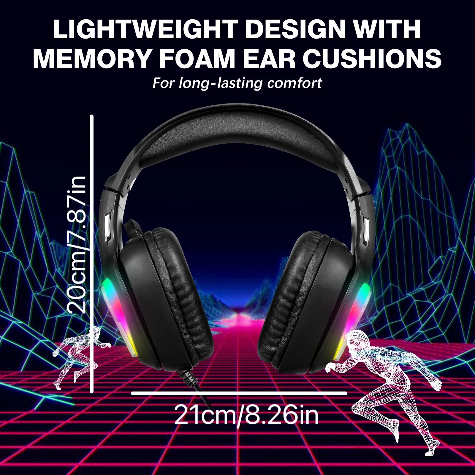 G4100 Wired Gaming Headset with RGB Light & In-line Control, Noise Cancelling Mic Over-Ear Headphones for PC Laptop Smartphones Peaceful Pleasures Health and Wellness