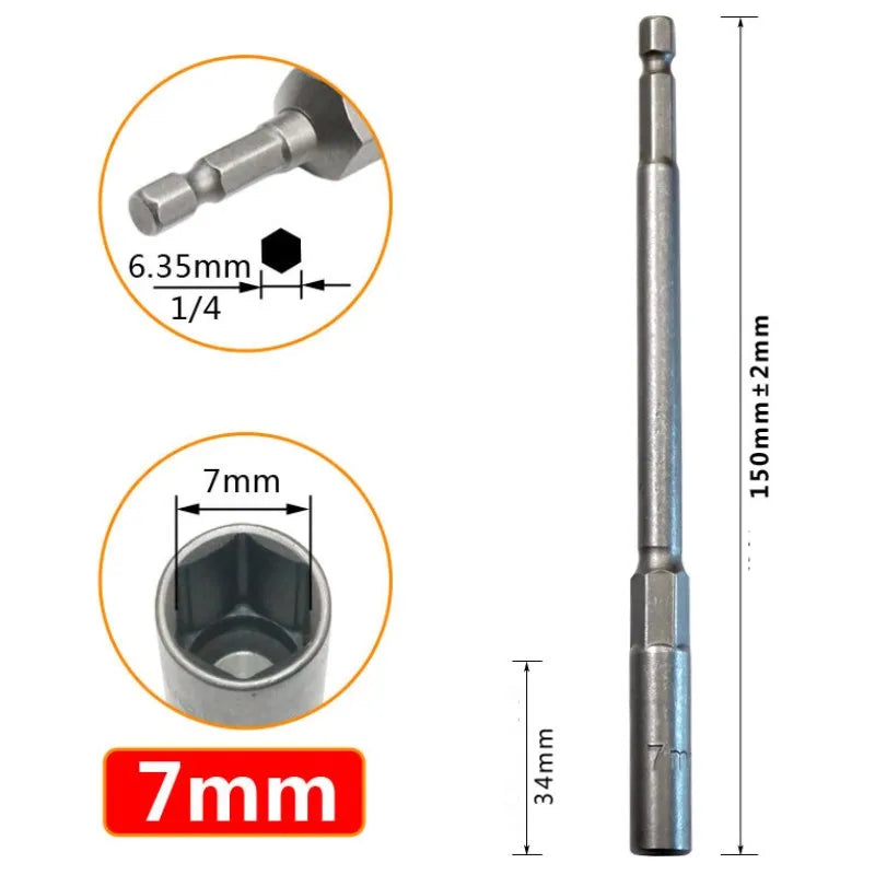 5 5- Lengthen Electric Drill Socket Head Bolt Nut Driver Bit Impact