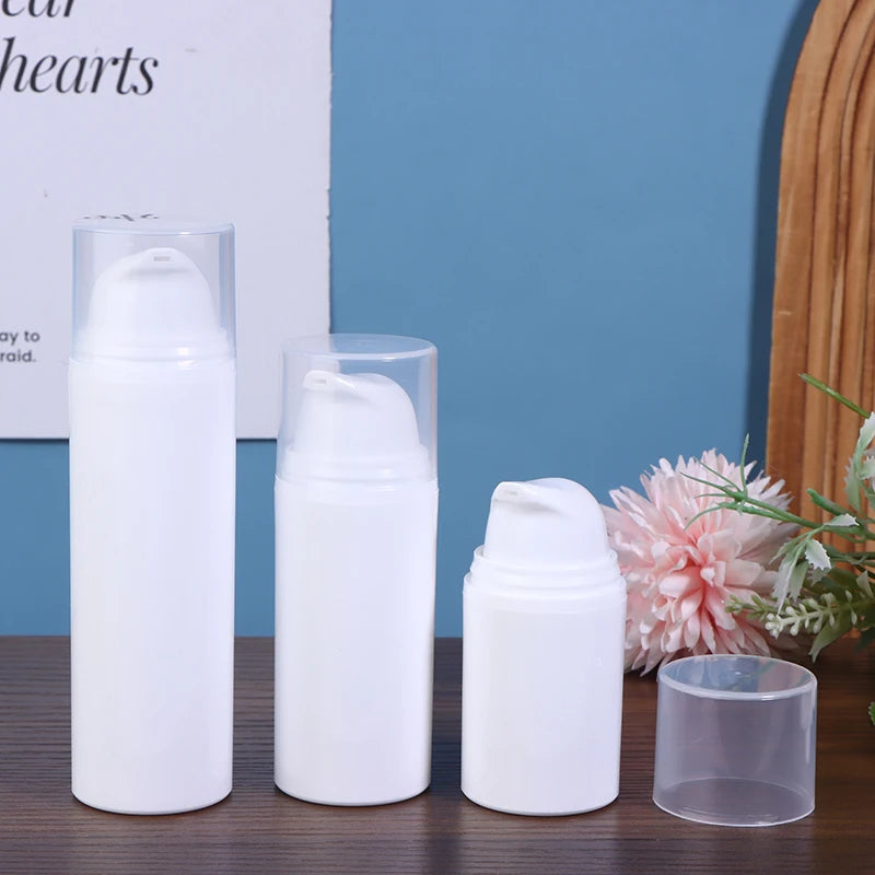 15ml 30ml 50ml Plastic Travel Bottles Cream Refillable White Airless Pump Emulsion Vacuum Lotion Bottle Makeup Cosmetics For Gel Peaceful Pleasures Health and Wellness