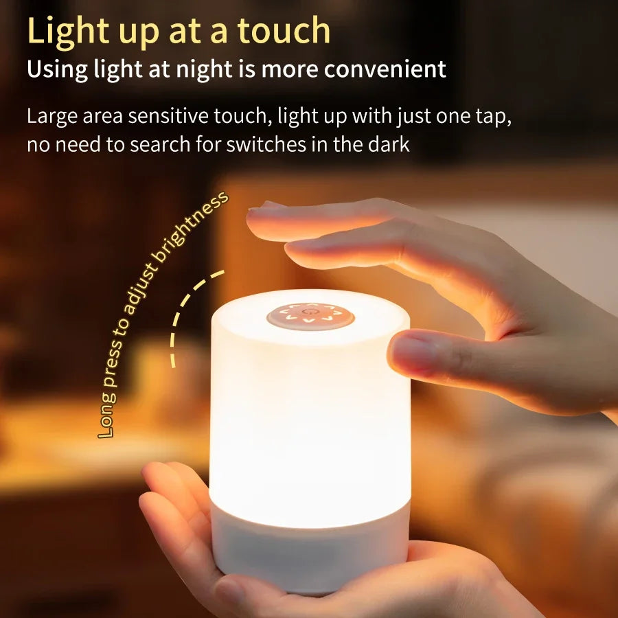 Dimmable LED Touch Night Light – Rechargeable Bedside Lamp