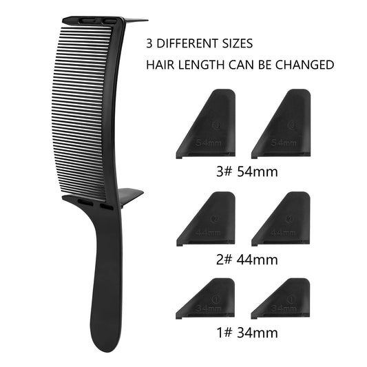 Curved Arced Hair Cutting Comb, Barber Flat Top Haircut Comb, Salon Hairdresser Tool for Hair Cutting, Anti-Slip Edge Design Peaceful Pleasures Health and Wellness