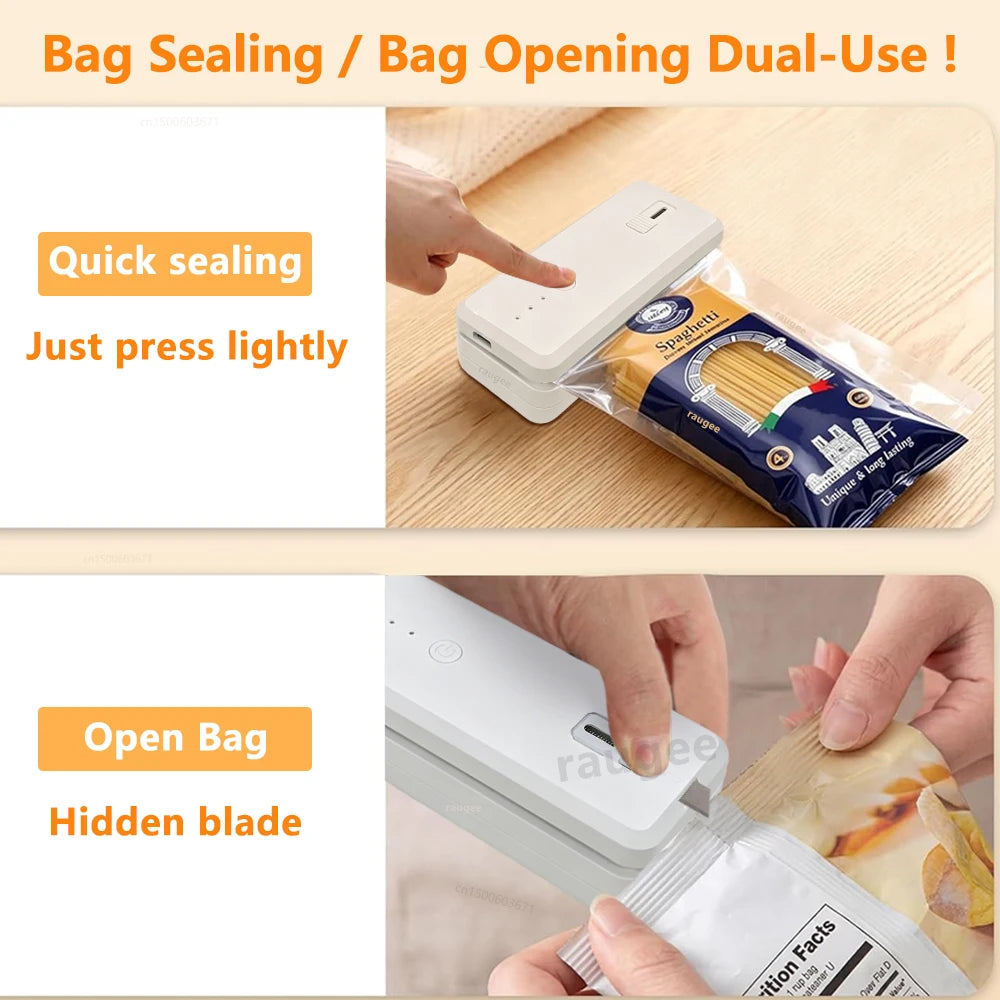 Plastic Bags Sealer Portable Mini Bag Heat Sealer Rechargeable Handheld Food Packaging Sealing Machine Thermal Bags Sealer Peaceful Pleasures Health and Wellness