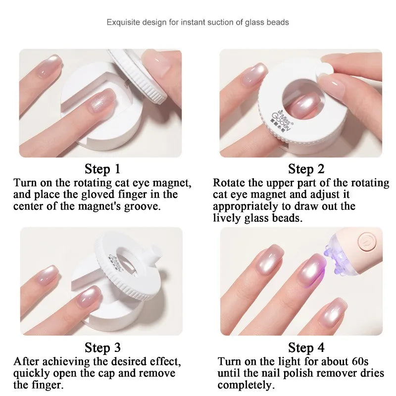 360° Rotating Cat Eye Magnet | 3D Glass Bead Nail Art Tool
