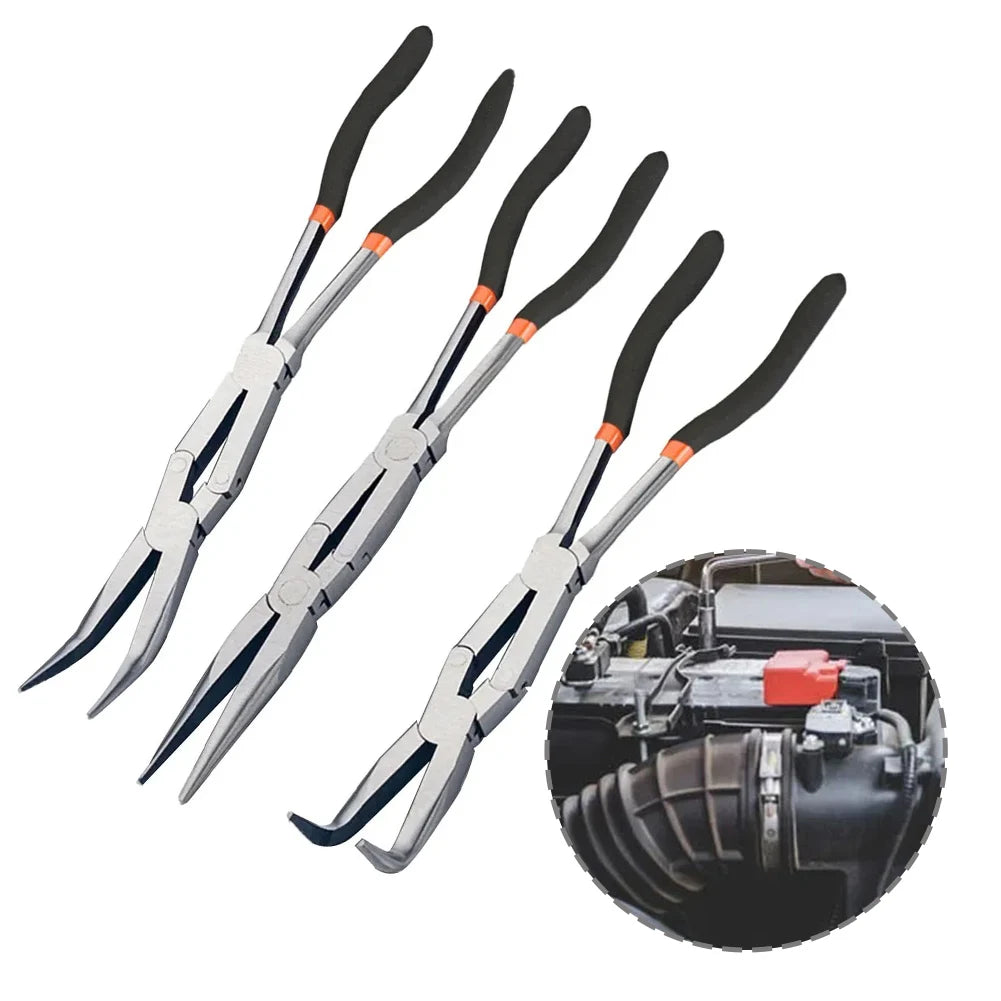 Enhanced Long Reach Plier Needle Straight 45 90 Bent Tip