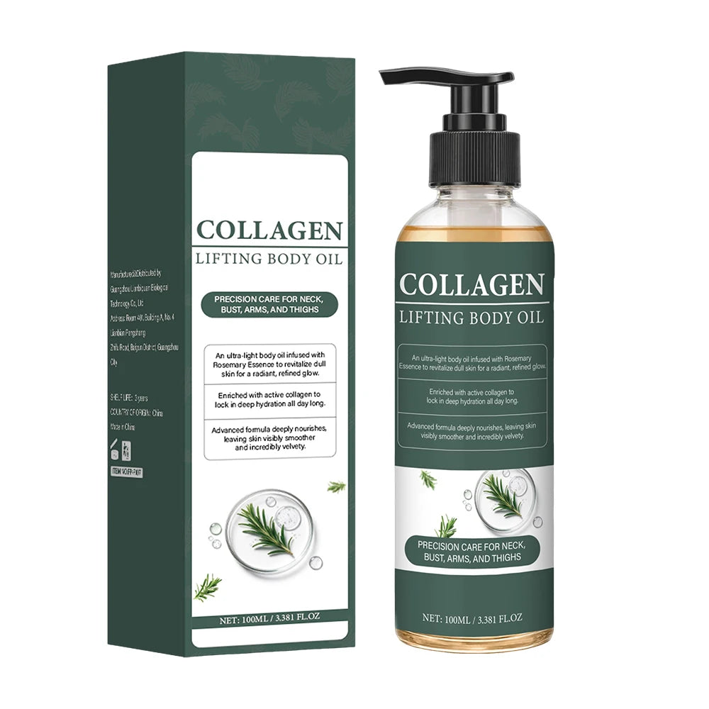 Collagen Lifting Body Oil with Vitamin C and Vitamin E, Hydrates & Nourishes Skin, Firms Skin，Enhances Natural Glow,100ml Peaceful Pleasures Health and Wellness Body Oil