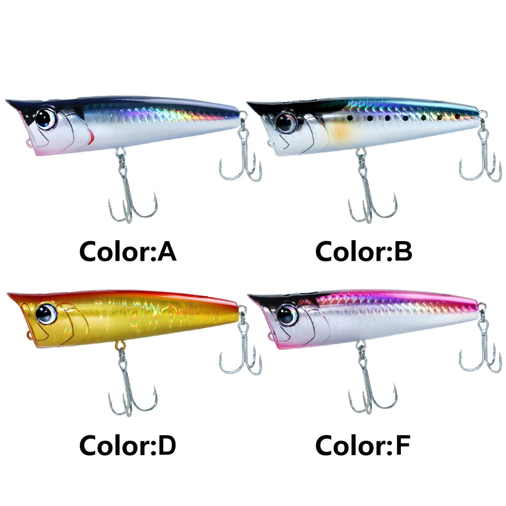 90mm 15g Popper Fishing Lure — 3D Eyes Floating Swimbait Fishing Lures Peaceful Pleasures Health and Wellness