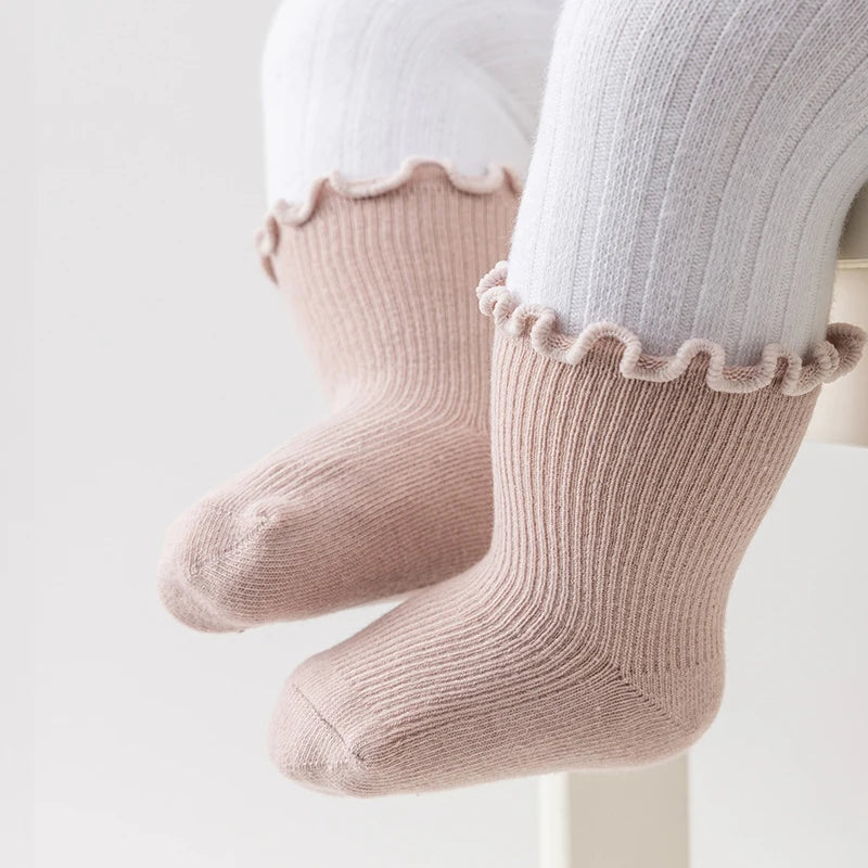 Girls Toddler Retro Knitted Cotton Socks | Ages 1–5 Years
