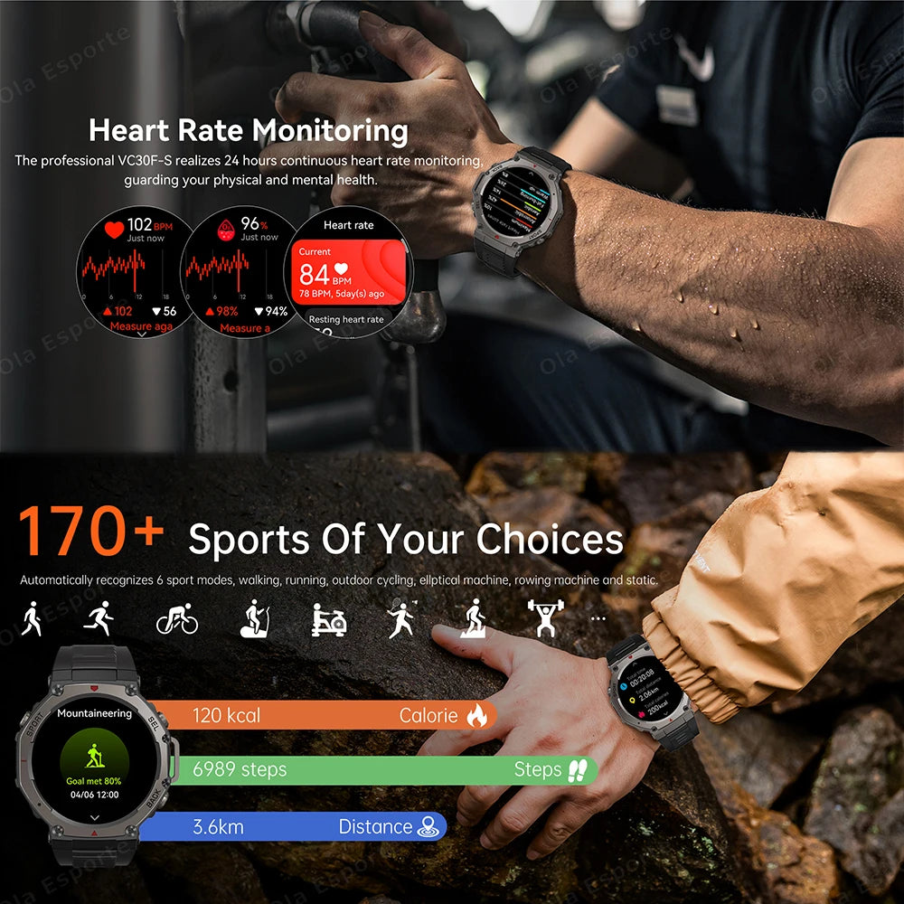 Ola Esporte HW12 Military Smartwatch | 1.43" AMOLED GPS Watch
