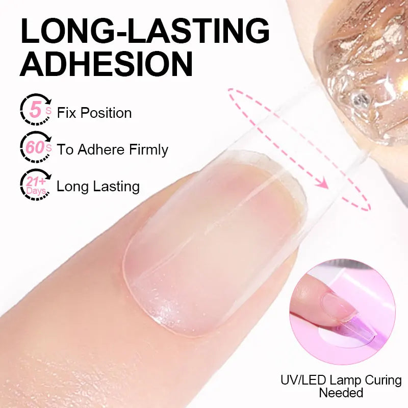 LIMEGIRL Nail Tips Glue Gel 7.5ml uv Glue for false Nail Gel Polish Manicure Hybrid Gellac Multi-function Strong Gel Nail Polish Peaceful Pleasures Health and Wellness
