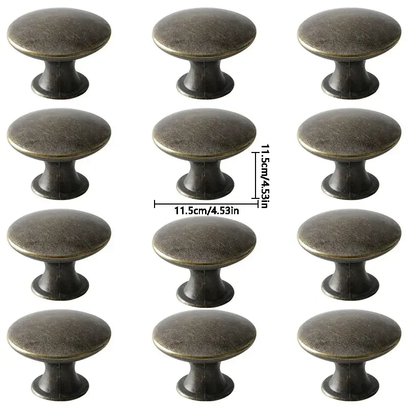 12-Pack Round Cabinet Knobs – Zinc Alloy Drawer & Door Handles