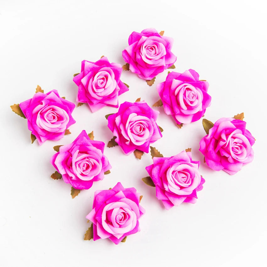 Artificial Silk Rose Flower Heads 5/10 Pcs | Wedding & Home Décor
